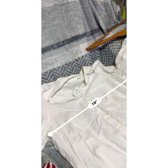 New York & Company Button Down Shirt White XL - Picture 6 of 7